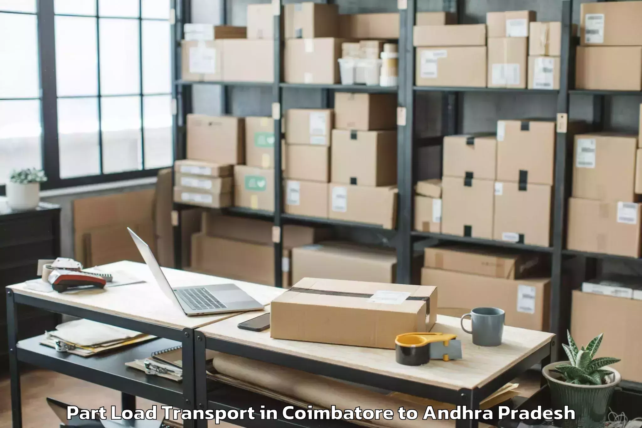 Book Coimbatore to Chejerla Part Load Transport Online